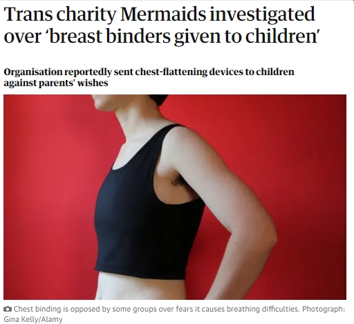 La organización benéfica trans Mermaids investigada por 'aglutinantes de senos dados a niños'