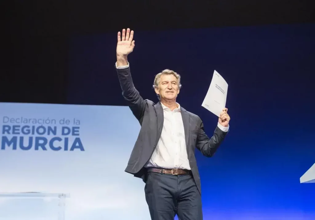 Alberto Núñez Feijóo durante un acto del PP en Murcia / EP / La Verdad