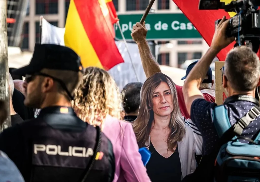 Protestas ante los juzgados de Plaza de Castilla en una anterior cita de Gómez Europa Press