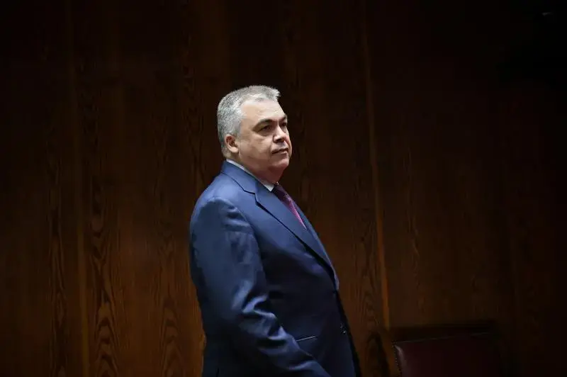 Santos Cerdán llega para comparecer ante la Comisión de Investigación en el Senado