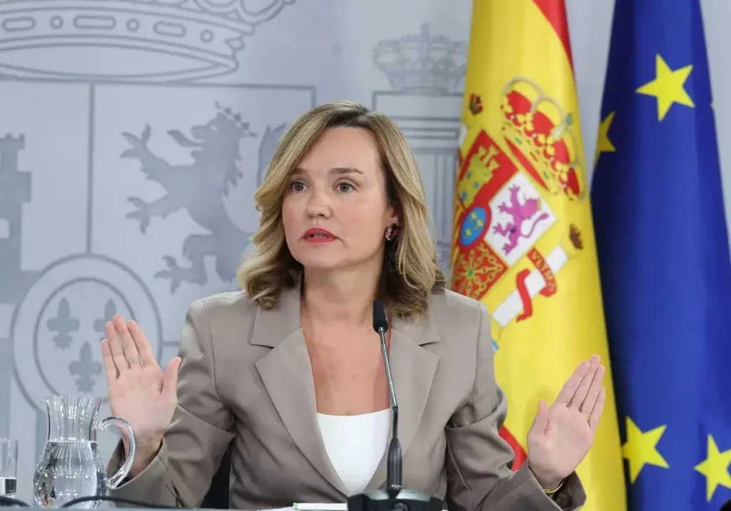 La portavoz del Gobierno, Pilar Alegría, este martes en la Moncloa.