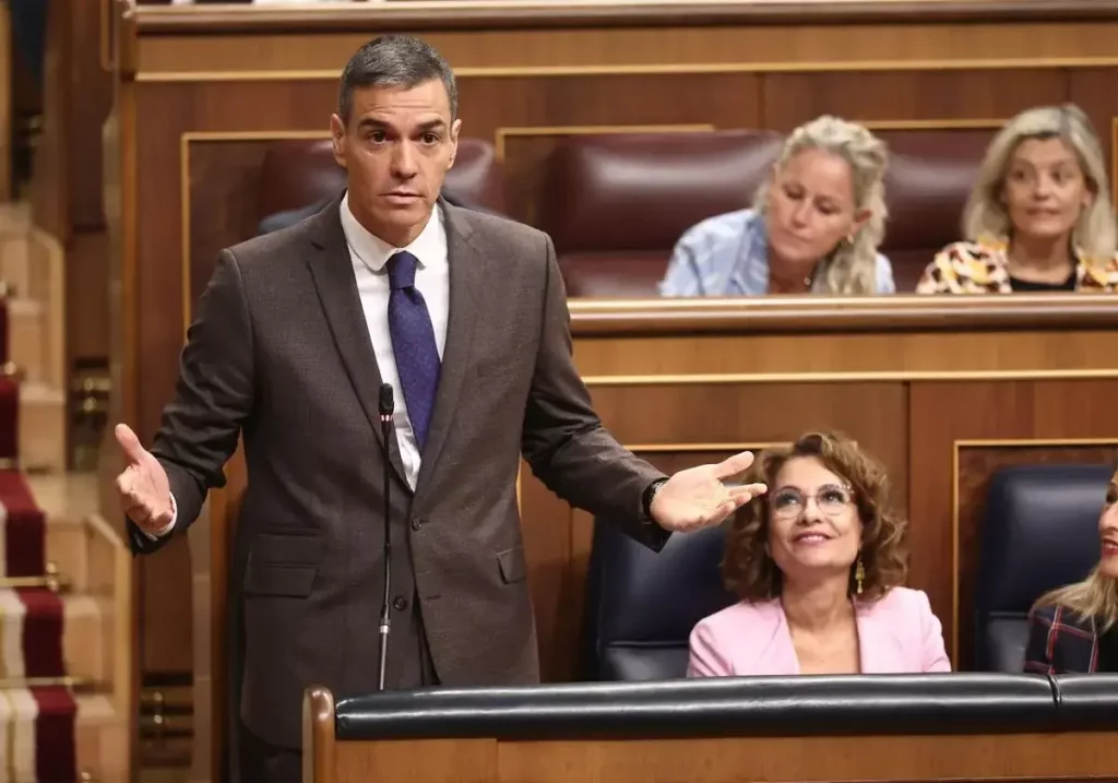 El presidente del Gobierno, Pedro Sánchez, en el Congreso de los Diputados.