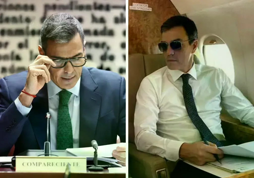 Pedro Sánchez con gafas durante su comparecencia en el Senado