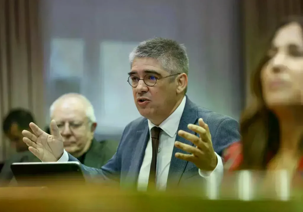 Gorka Elejabarrieta durante la comisión en el Senado