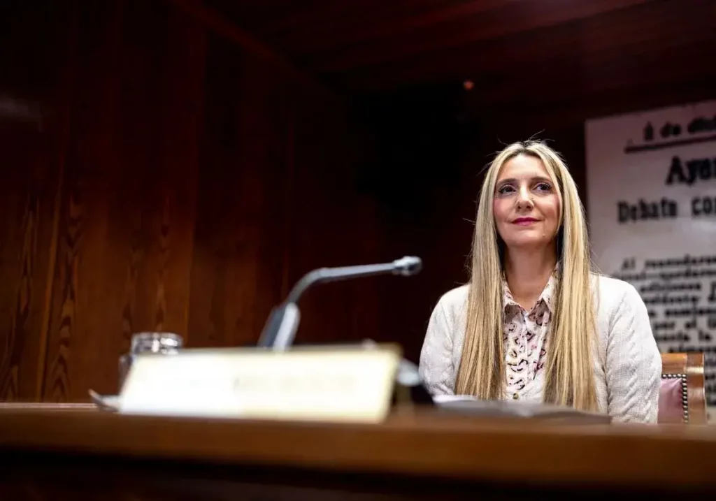 Claudia Montes, durante su comparecencia en el Senado.