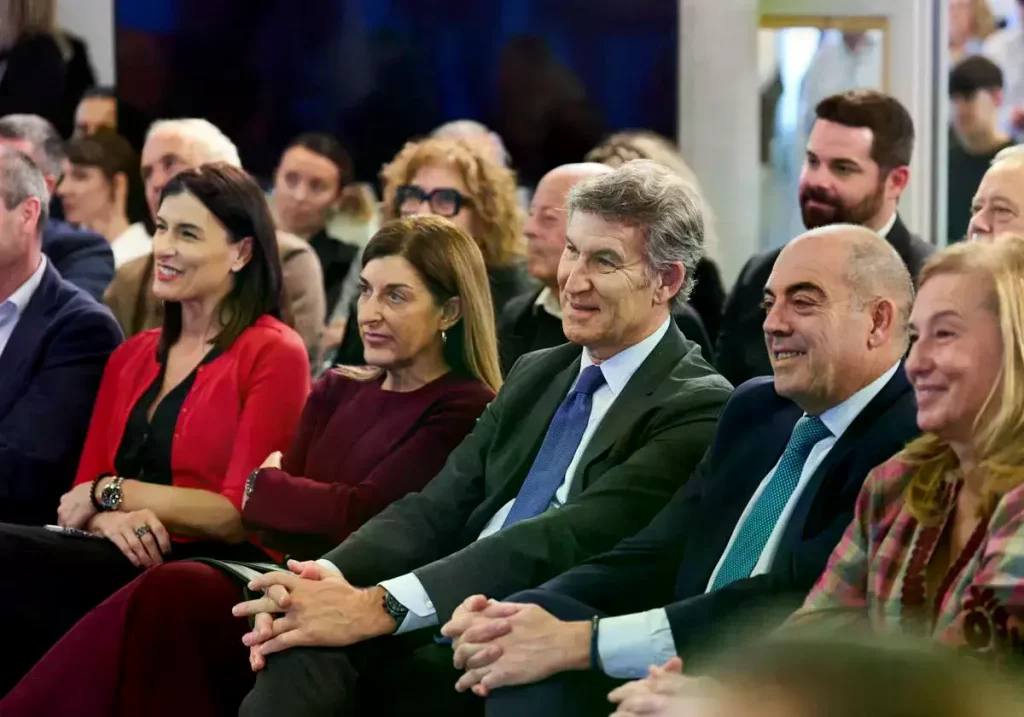Alberto Núñez Feijóo durante su acto en Santander