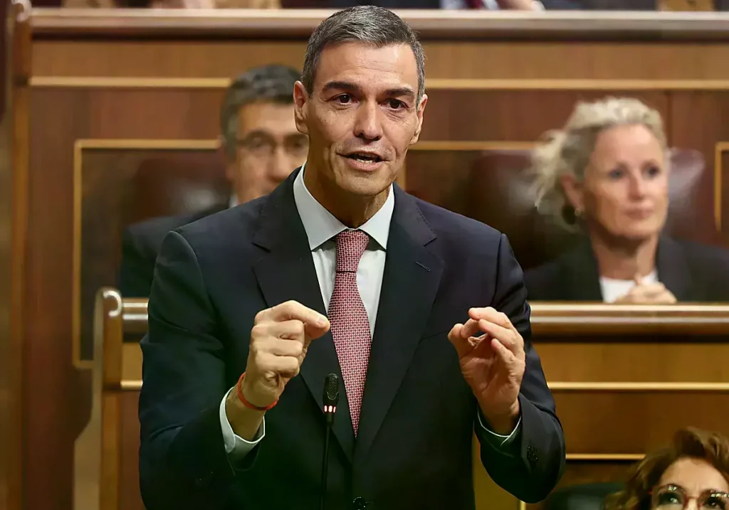 Pedro Sánchez durante la sesión de control al Gobierno en el Congreso.