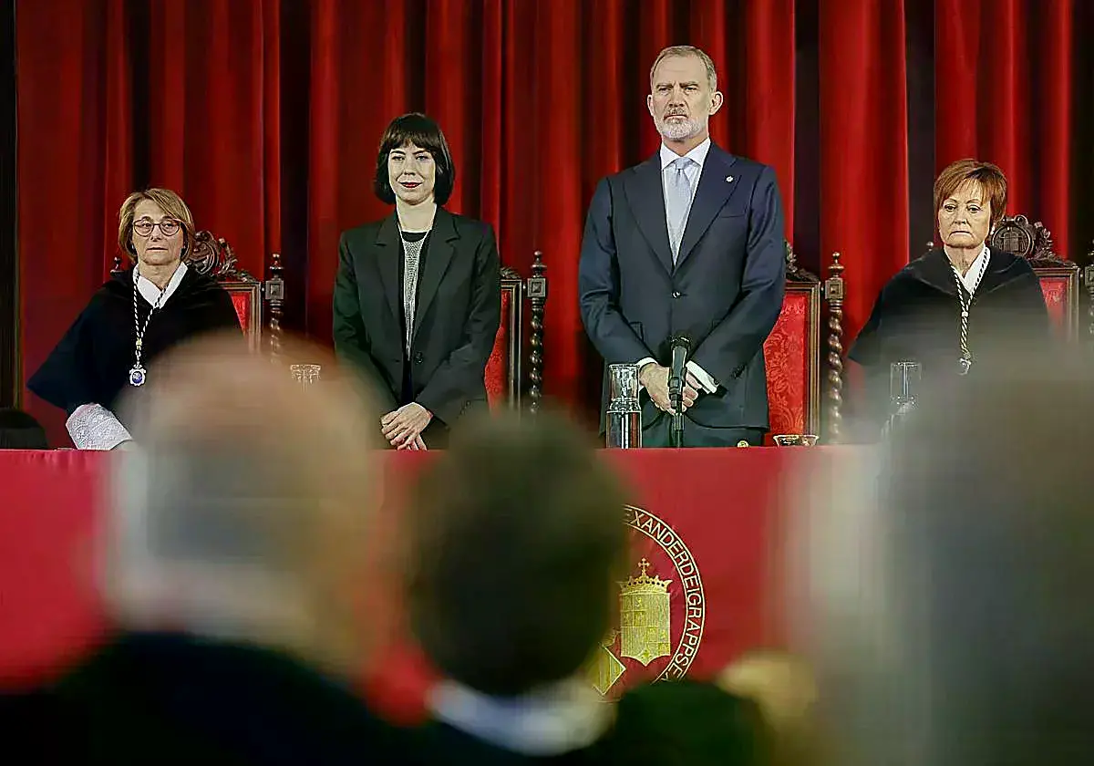 El Rey Felipe VI durante su discurso en el acto de apertura del curso universitario