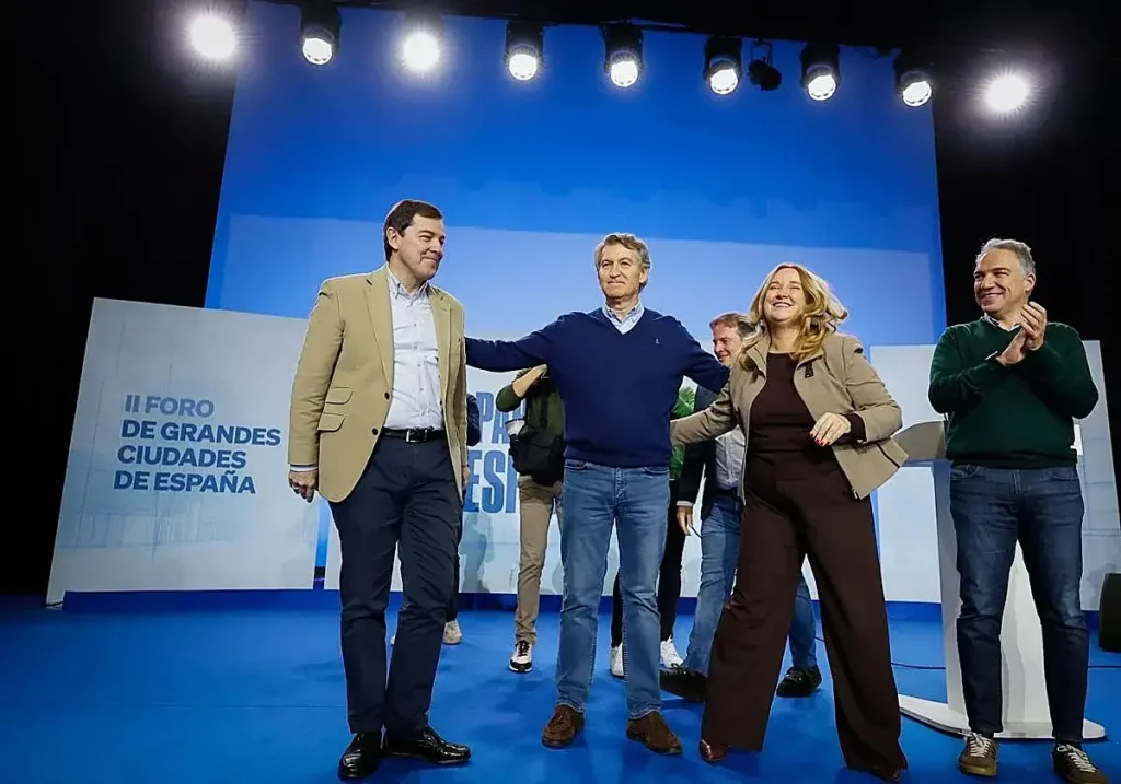 Alberto Núñez Feijóo durante su intervención en el foro del PP en Burgos