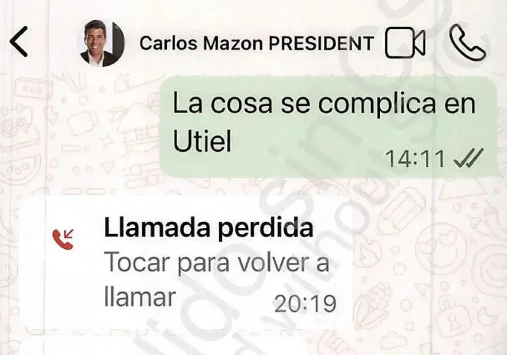 Captura de pantalla de los mensajes de WhatsApp intercambiados.
