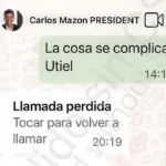 Captura de pantalla de los mensajes de WhatsApp intercambiados.