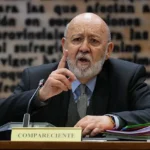 El presidente del Centro de Investigaciones Sociológicas (CIS), José Félix Tezanos, durante su comparecencia en el Senado.