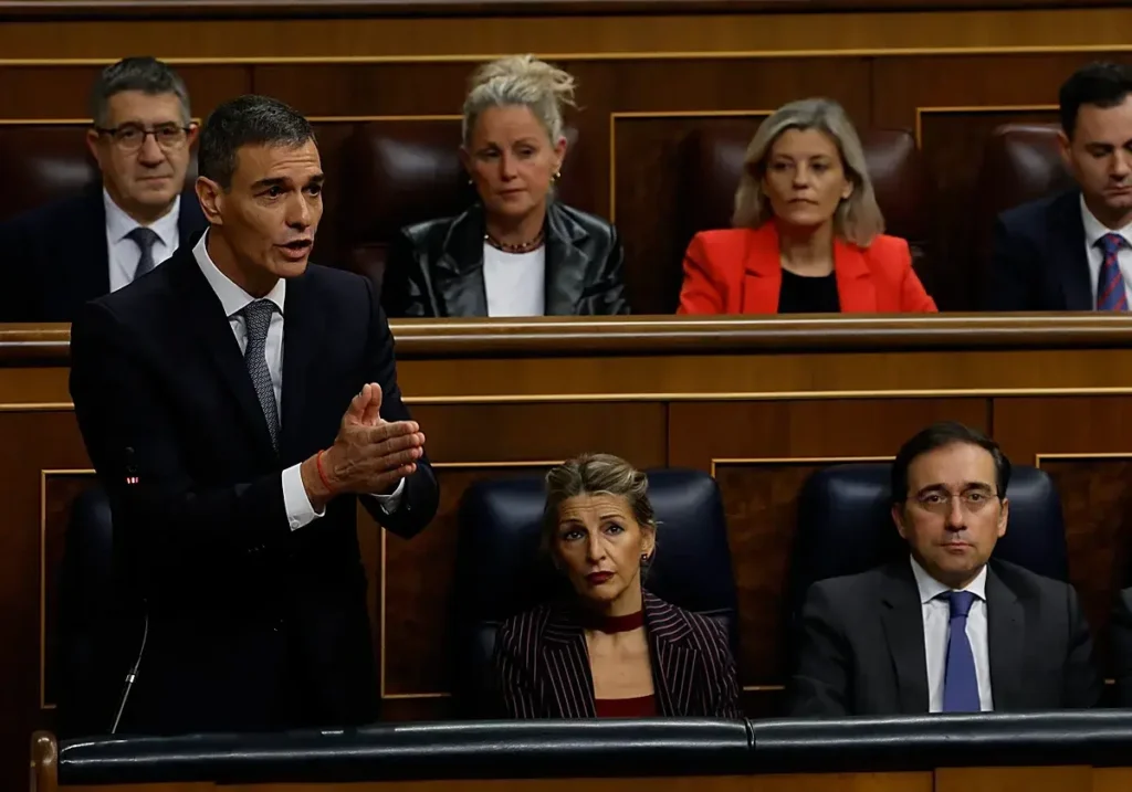 Pedro Sánchez durante la sesión de control al Gobierno en el Congreso.