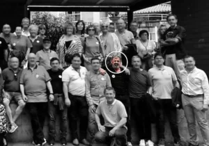 Última foto pública de Joseba Antxon Alonso Egurrola, señalado con un círculo, en Gipuzkoa durante la celebración de la quint