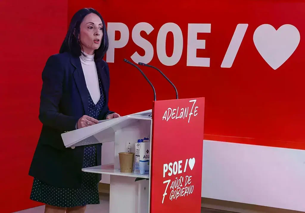 La secretaria de Organización del PSOE, Rebeca Torró, este viernes en Ferraz.
