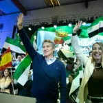 Feijóo y Guardiola, este sábado, en el mitin del PP.