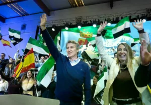 Feijóo y Guardiola, este sábado, en el mitin del PP.