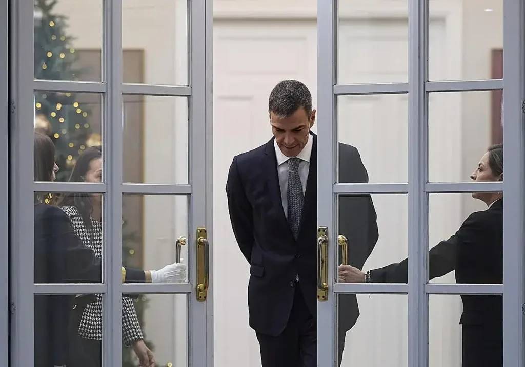Pedro Sánchez durante una comparecencia.