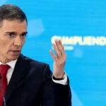Pedro Sánchez durante su comparecencia.