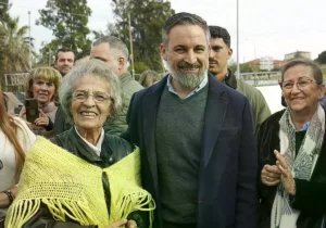 Santiago Abascal durante un acto electoral en Extremadura.