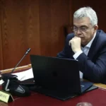 Santos Cerdán durante su intervención en la comisión de investigación del Senado.