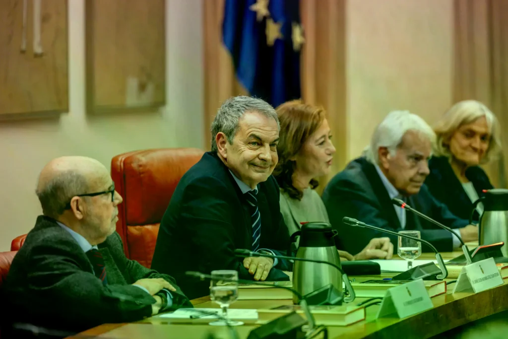 Zapatero, junto a Armengol y González en un acto en el Congreso el pasado 11 de diciembre.