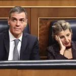 Pedro Sánchez y Yolanda Díaz durante una sesión de control en el Congreso.