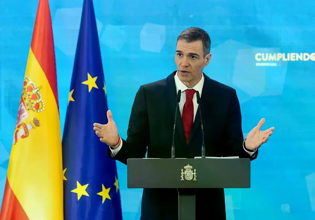 Pedro Sánchez, presidente del Gobierno, durante el balance del año el pasado 15 de diciembre.
