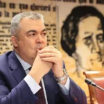 Santos Cerdán el pasado abril en su primera comparecencia en el Senado Jaime García