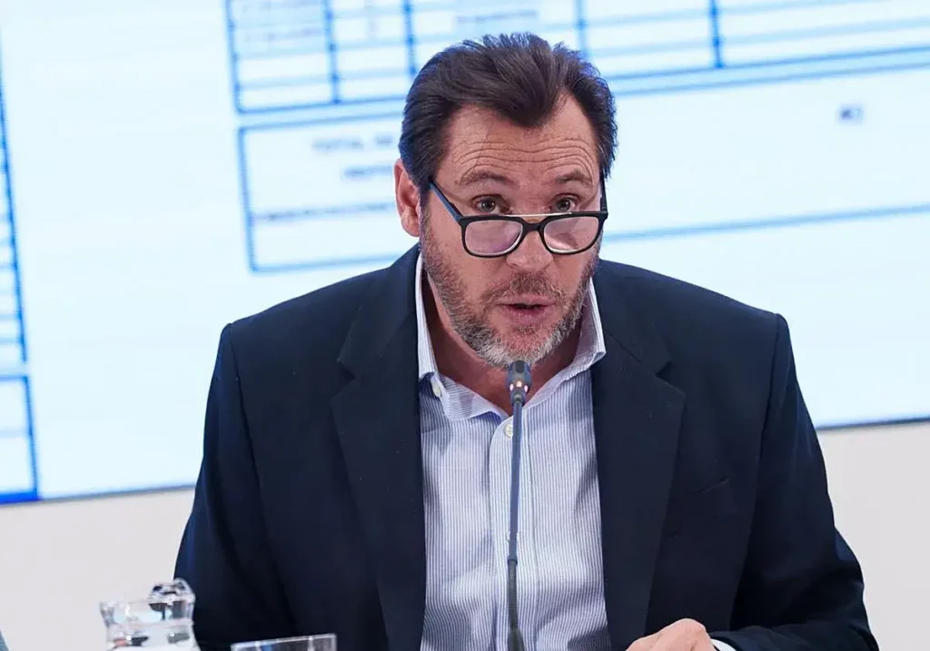 El ministro de Transportes, Óscar Puente, en su comparecencia del pasado viernes.