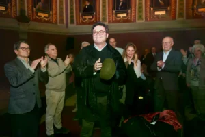 El ex fiscal general del Estado Álvaro García Ortiz, a su llegada al acto.