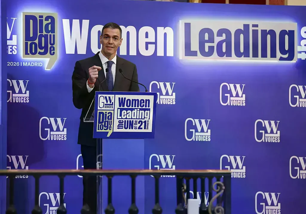 Pedro Sánchez durante un acto público.