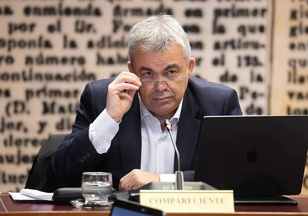 Santos Cerdán durante su segunda comparecencia en el Senado el pasado diciembre Efe