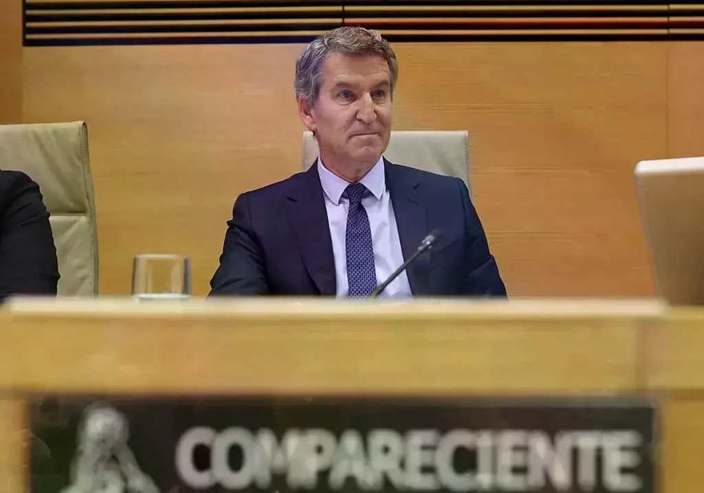 Feijóo, durante su comparecencia en el Congreso.