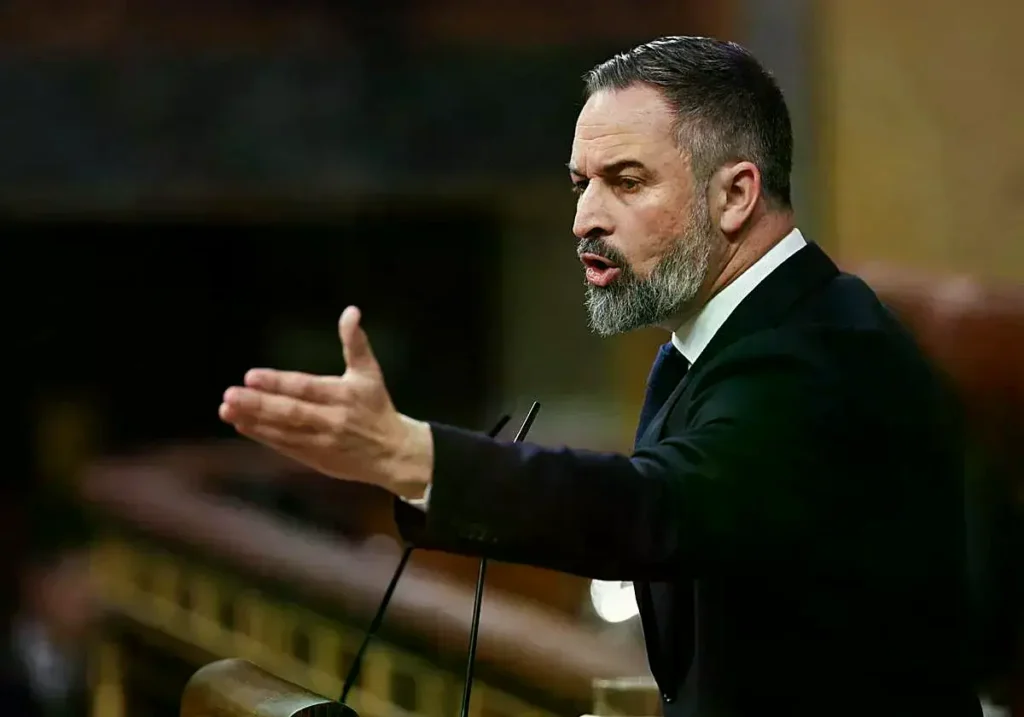 El presidente de Vox, Santiago Abascal, en el Congreso.