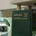 Palacio de la Justicia de Alicante y entrada al residencial Les Naus.