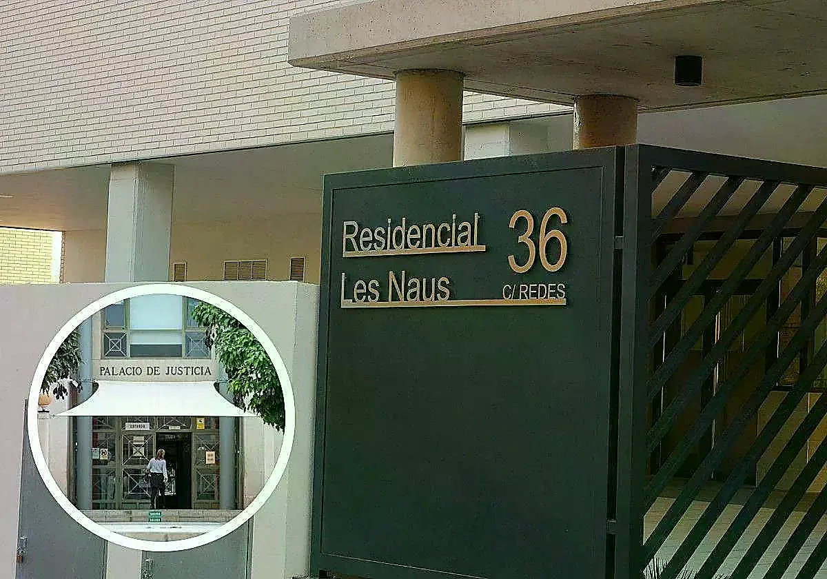 Palacio de la Justicia de Alicante y entrada al residencial Les Naus.