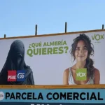 Cartel de Vox en Almería contra el burka.