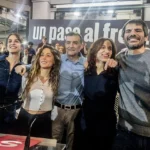 Rita Maestre, Lara Hernández, Antonio Maíllo, Mónica García y Ernest Urtasun en el acto de este sábado en Madrid.