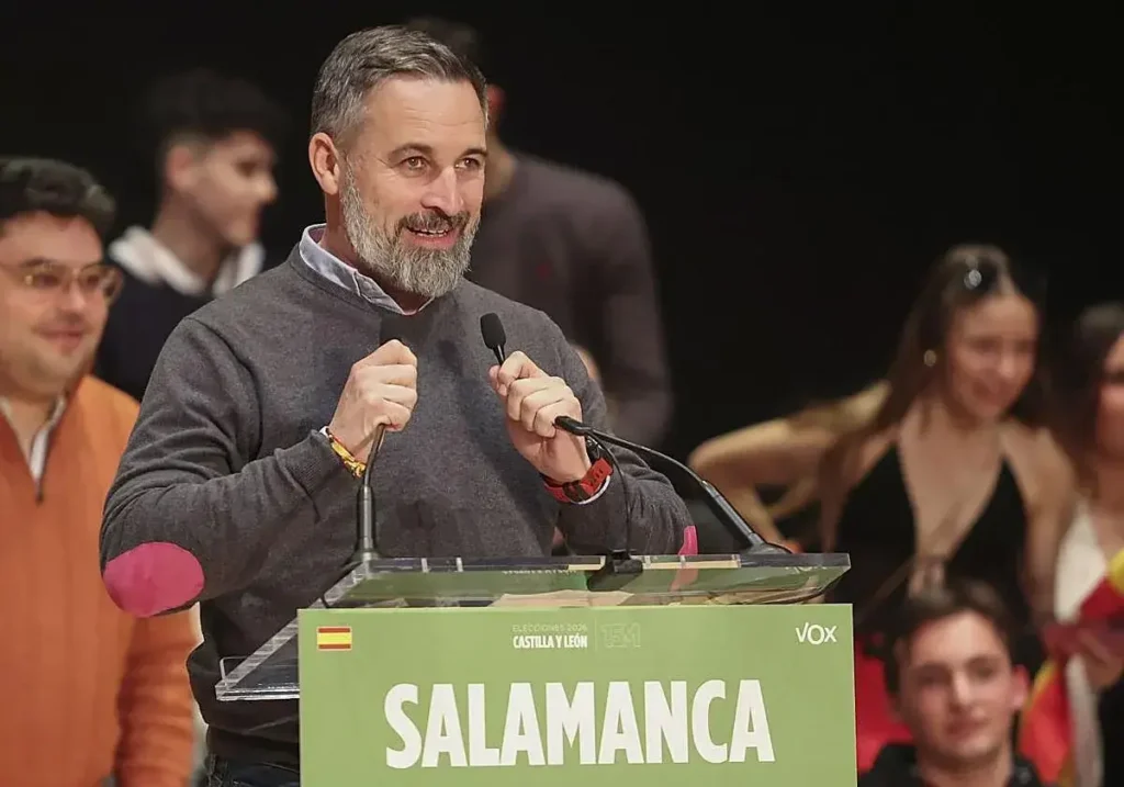 Santiago Abascal en un acto en Salamanca.
