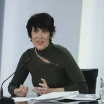 La portavoz del Gobierno, Elma Saiz, en la rueda de prensa posterior al Consejo de Ministros.