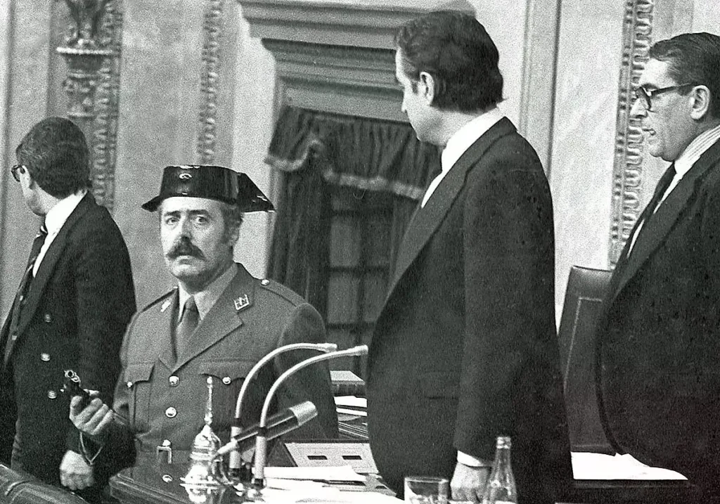 El golpista Antonio Tejero, en el Congreso el 23-F.