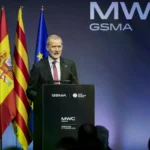 Felipe VI durante su discurso en el Mobile World Congress