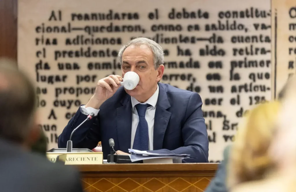 José Luis Rodríguez Zapatero durante su comparecencia en el Senado.