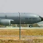 Un Boeing KC-135 Stratotanker de la Fuerza Aérea estadounidense en la base de Morón de la Frontera.