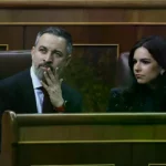 Santiago Abascal y Pepa Millán, en el Congreso.
