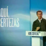 Alberto Núñez Feijóo en un acto de campaña en Castilla y León.