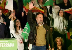 Santiago Abascal en un acto de su partido