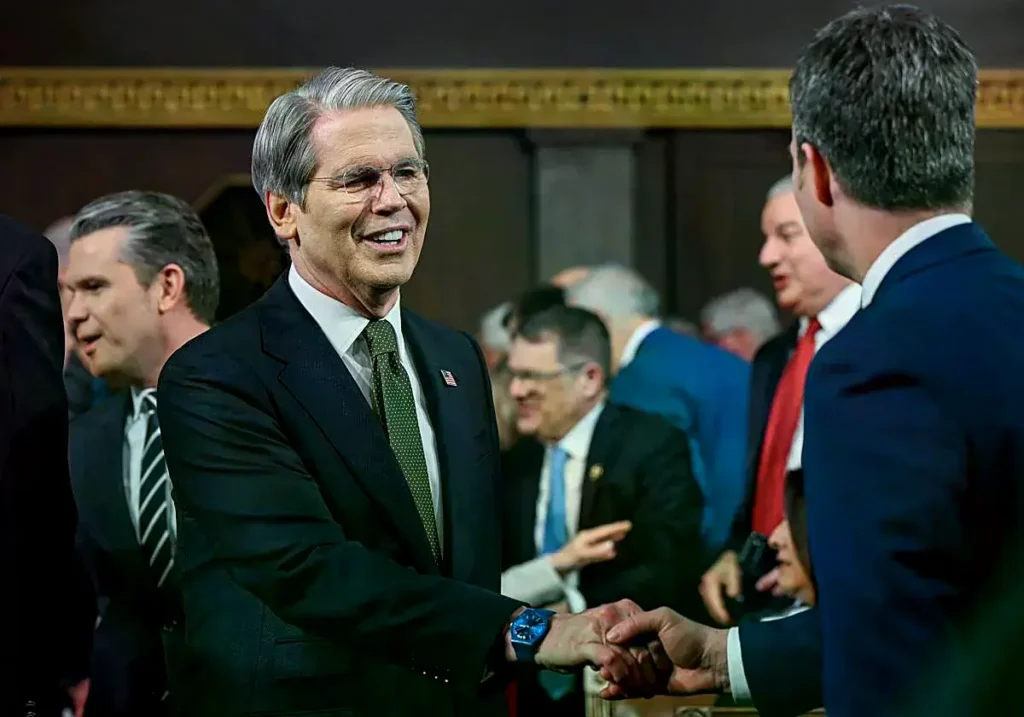 El secretario del Tesoro, Scott Bessent, durante el discurso del Estado de la Unión de Donald Trump.