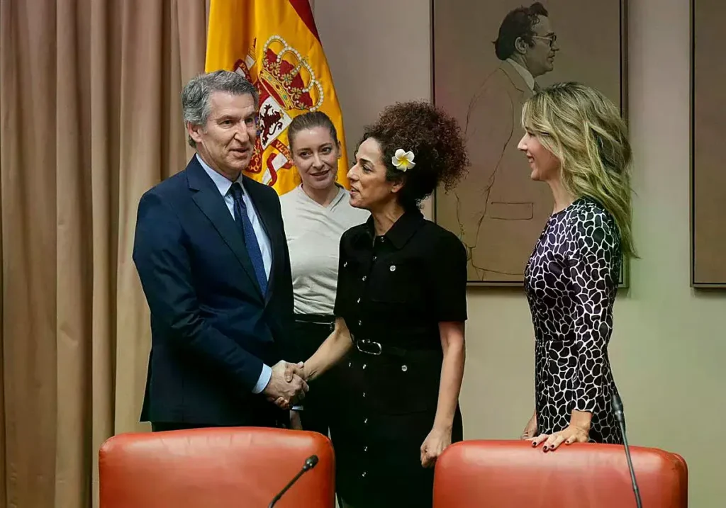 Alberto Núñez Feijóo durante su intervención en un acto en el Congreso.